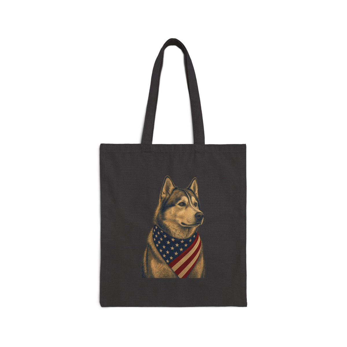 Husky Patriotic Pup Canvas Tote Bag