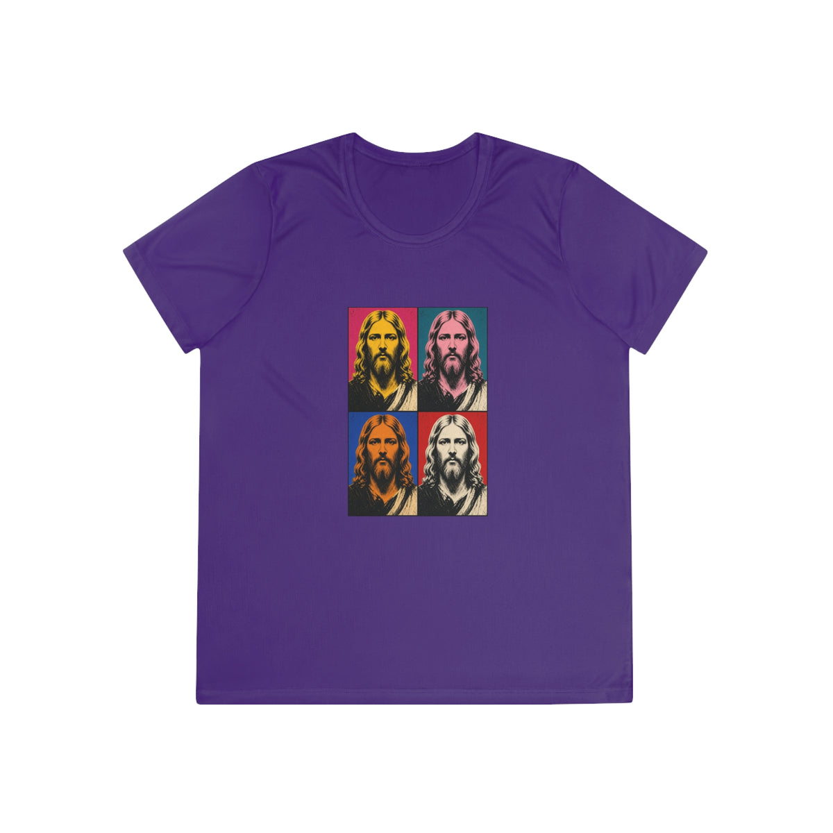 Jesus Pop Art Grid Women's Dry-Fit Performance Tee