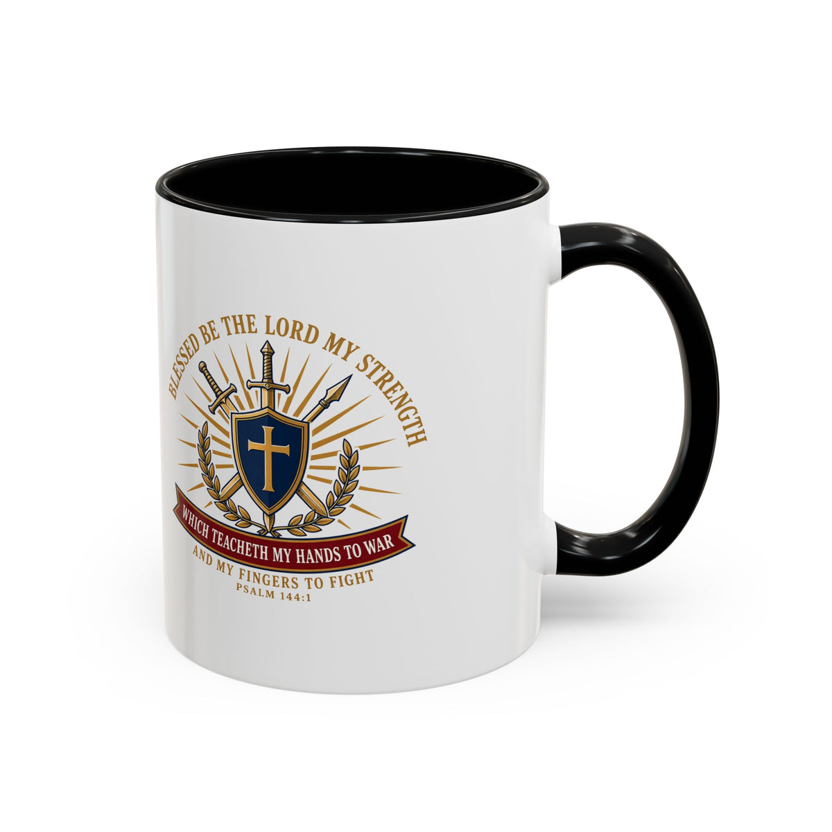 Hands to War Psalm 144:1 Accent Mug