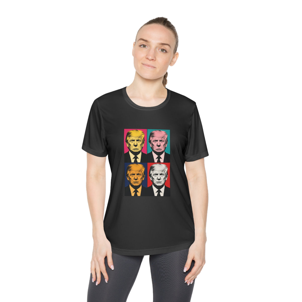 Trump Pop Art Grid Women's Dry-Fit Performance Tee