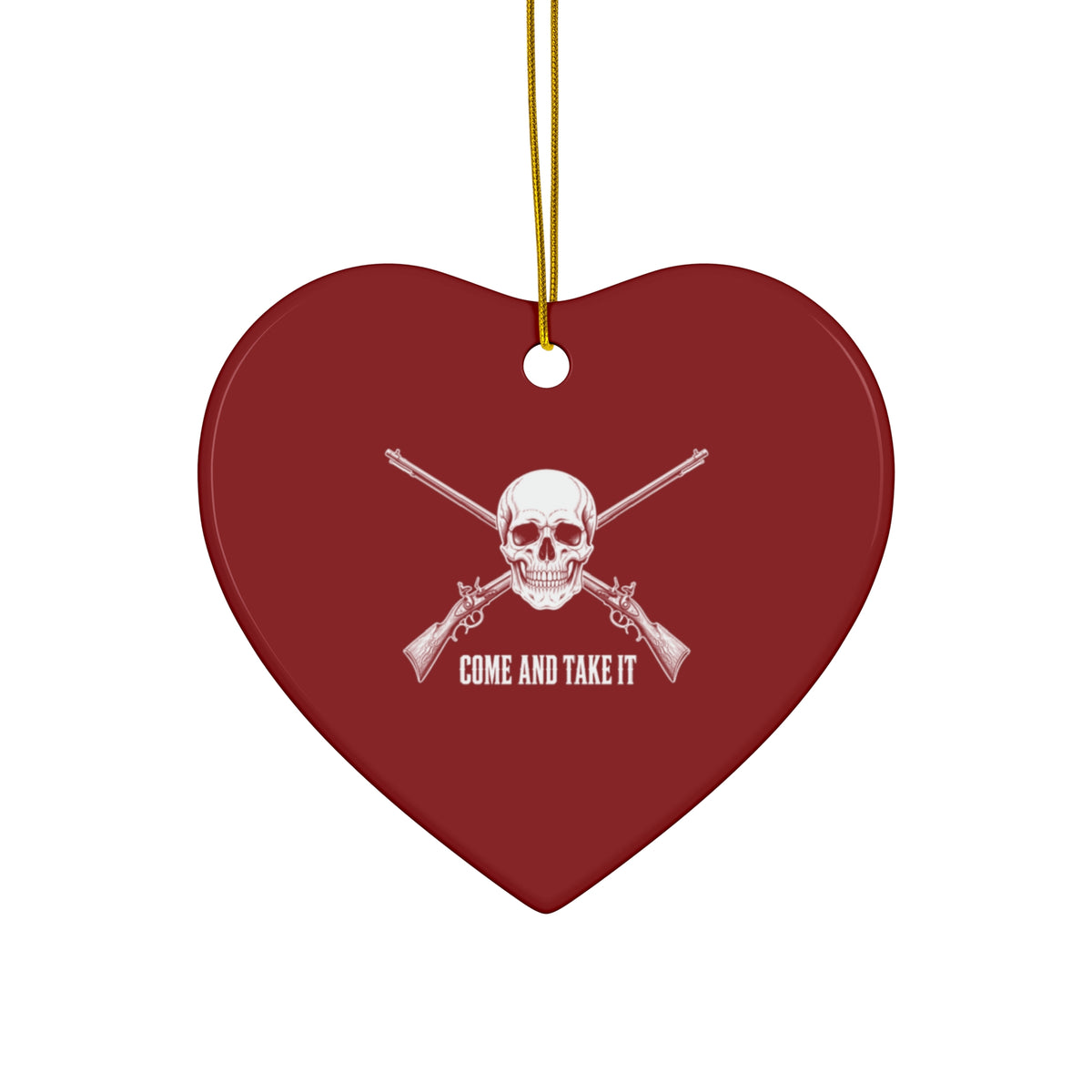 Come and Take It Jolly Roger Ceramic Christmas Ornament