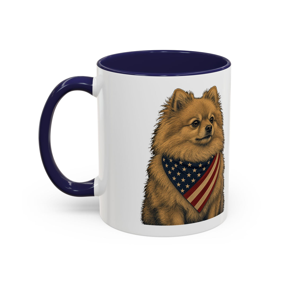Patriotic Pomeranian Accent Mug