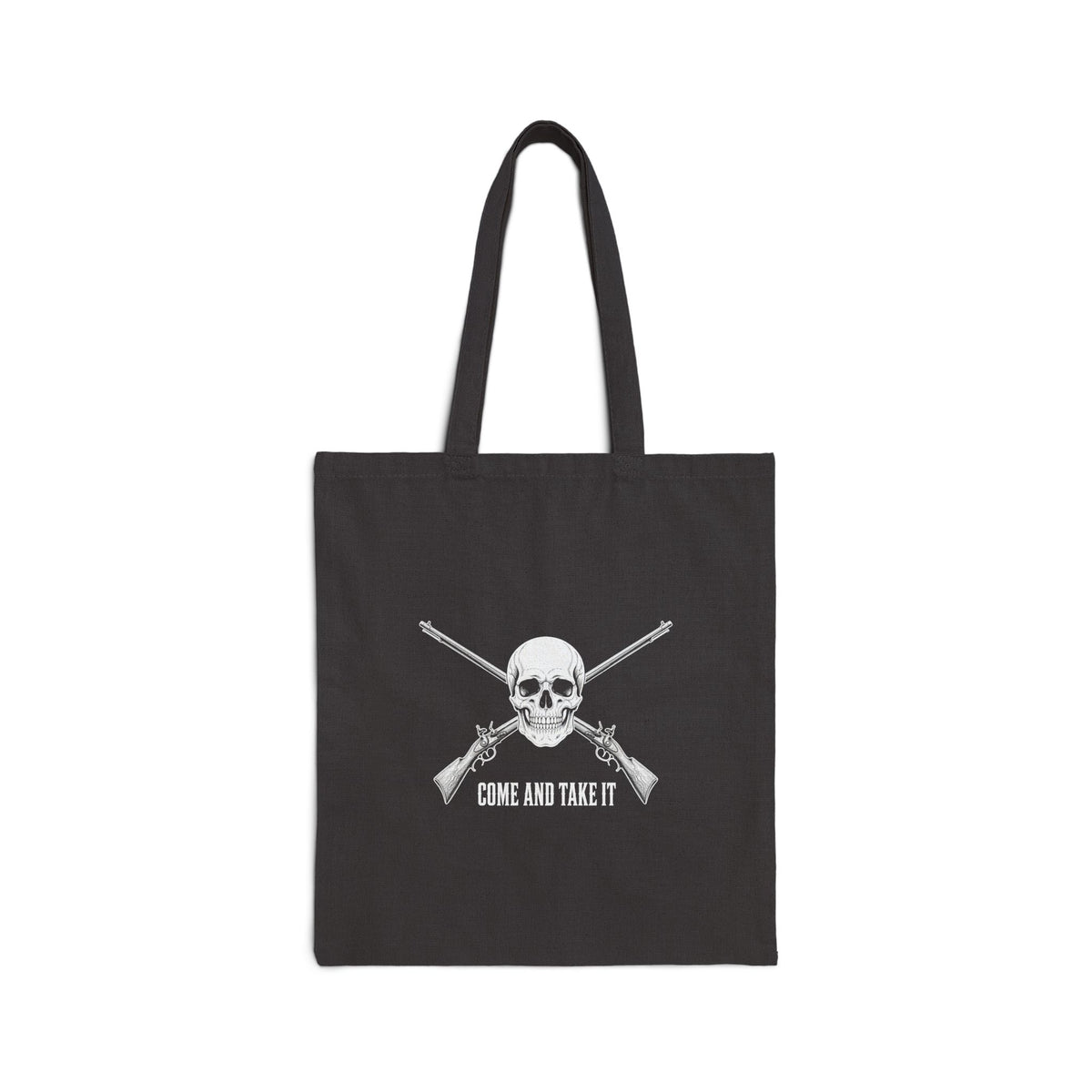 Come and Take It Jolly Roger Canvas Tote Bag - Black