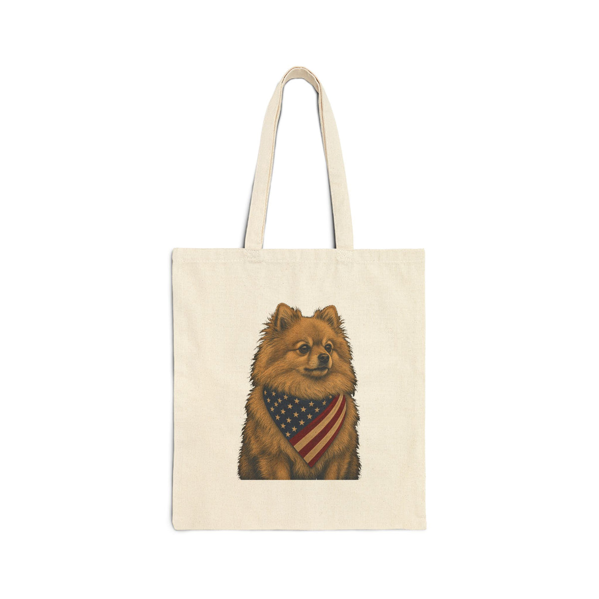 Pomeranian Patriotic Pup Canvas Tote Bag