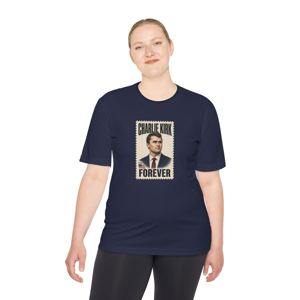 Charlie Kirk Forever Stamp Men's Dry-Fit Performance Tee