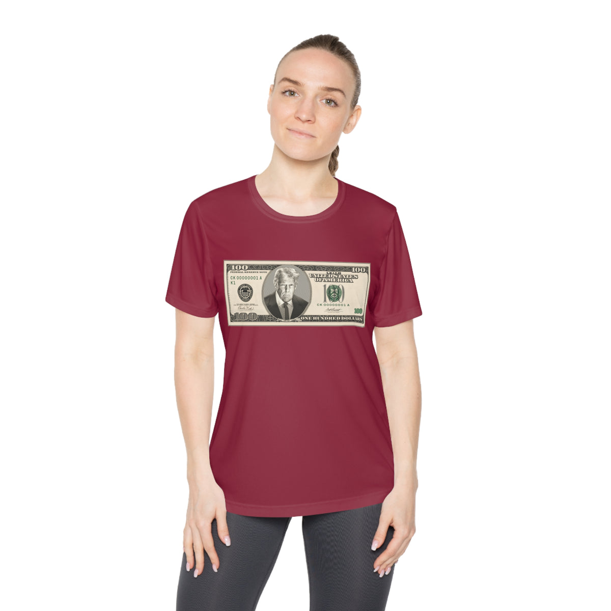 Trump $100 Bill Women's Dry-Fit Performance Tee