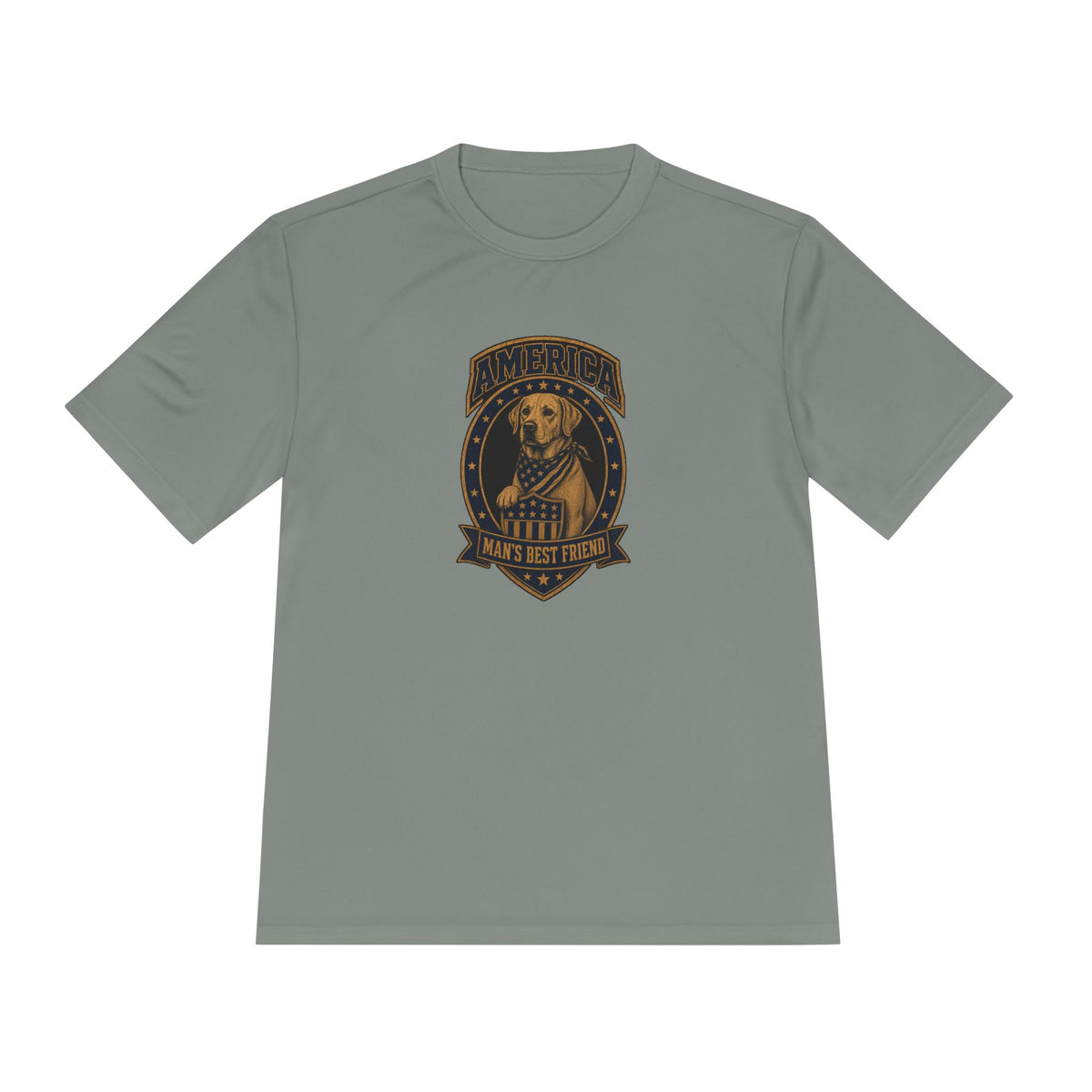 America Man's Best Friend Badge Men's Dry-Fit Performance Tee