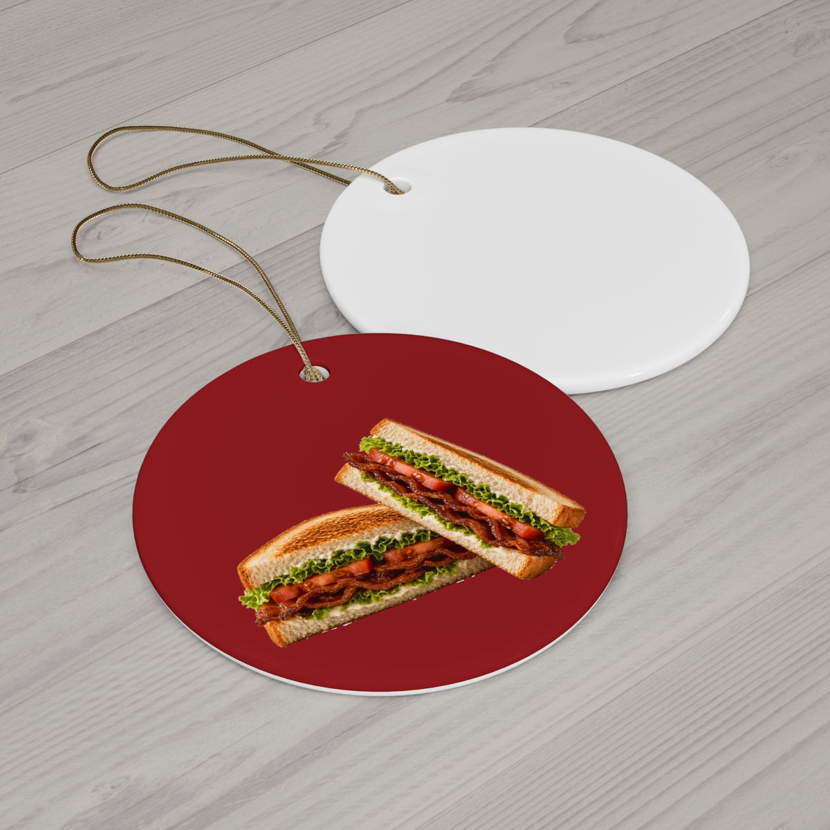 BLT Bacon Sandwich Ceramic Christmas Ornament