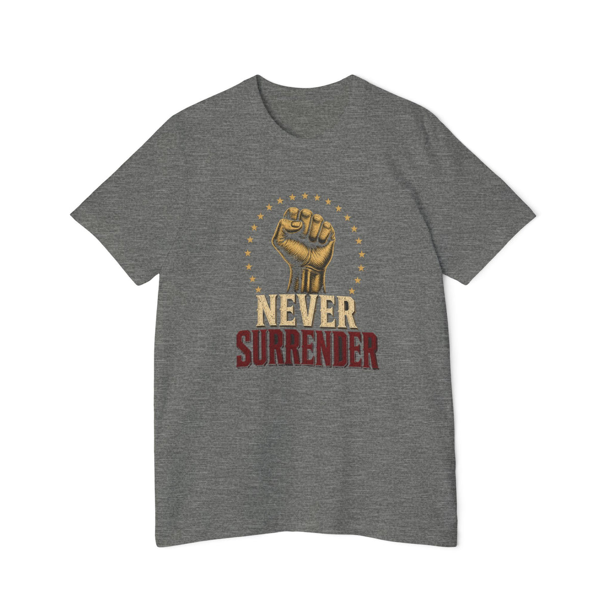Never Surrender Gold Fist Lightweight Tee