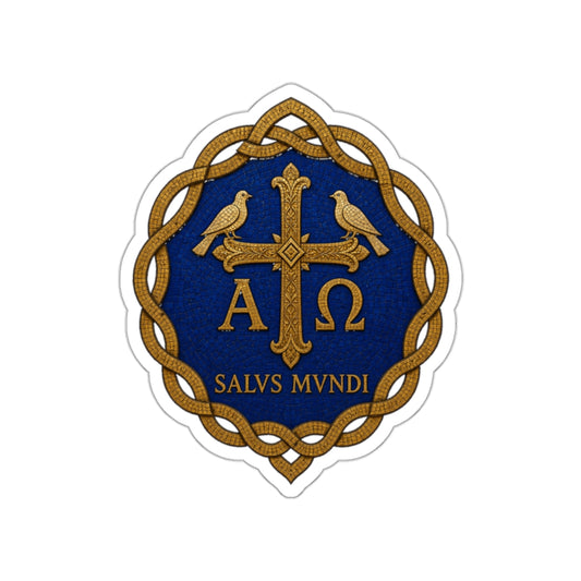 Salus Mundi Mosaic Cross Die-Cut Sticker