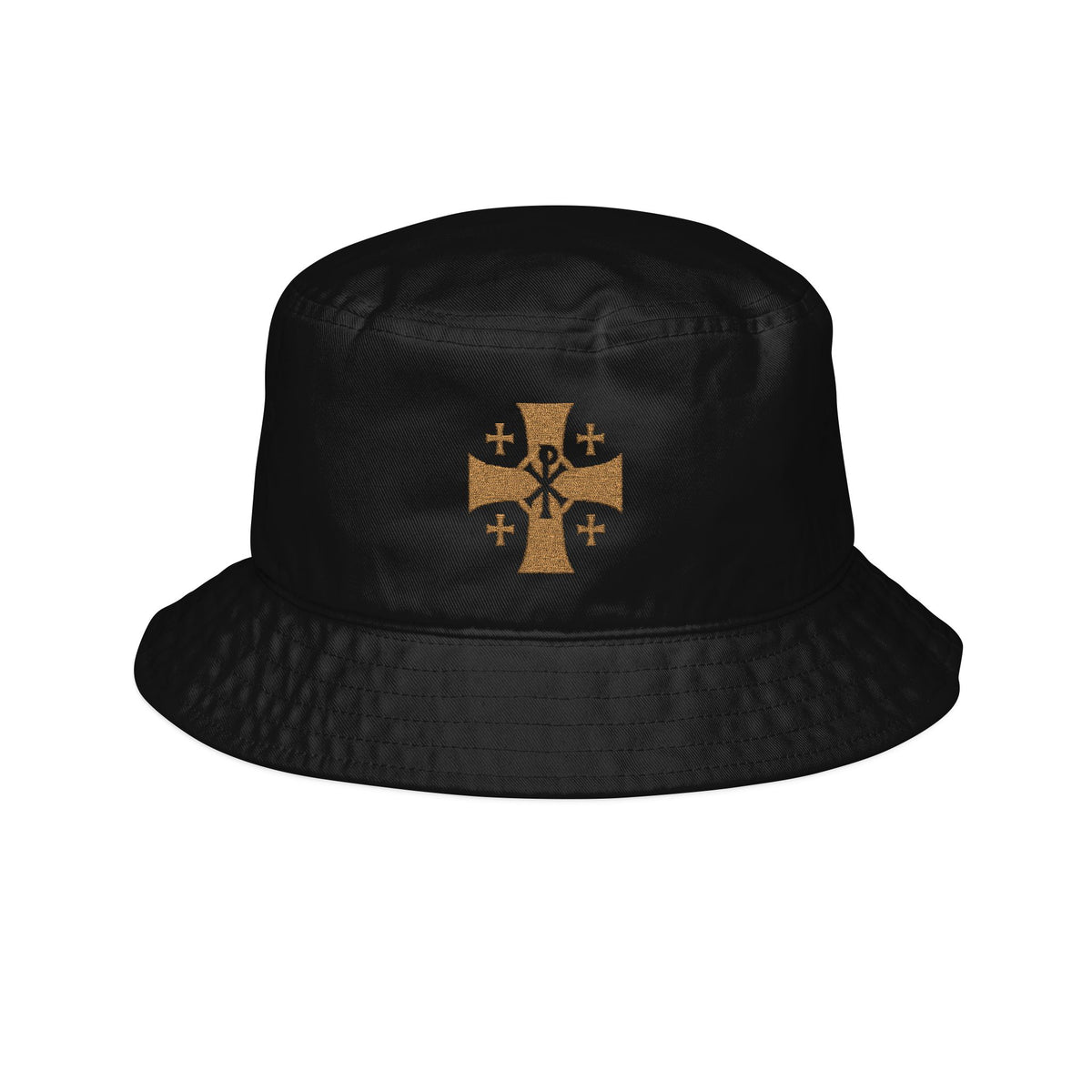Chi-Rho Jerusalem Cross Embroidered Bucket Hat