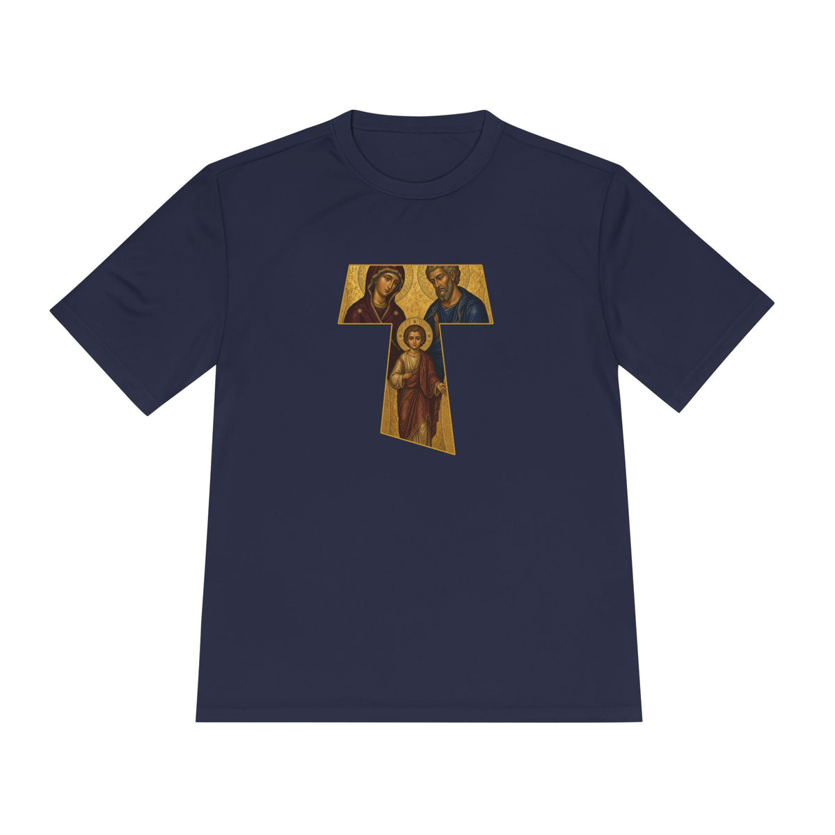 Holy Family Tau Cross – I AM Back Men's Dry-Fit Performance Tee