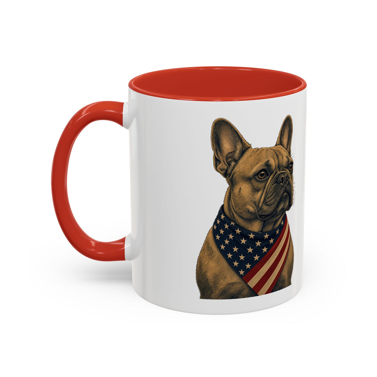 Patriotic French Bulldog Accent Mug