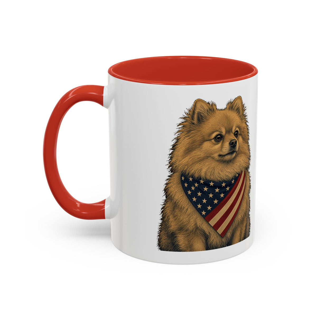 Patriotic Pomeranian Accent Mug
