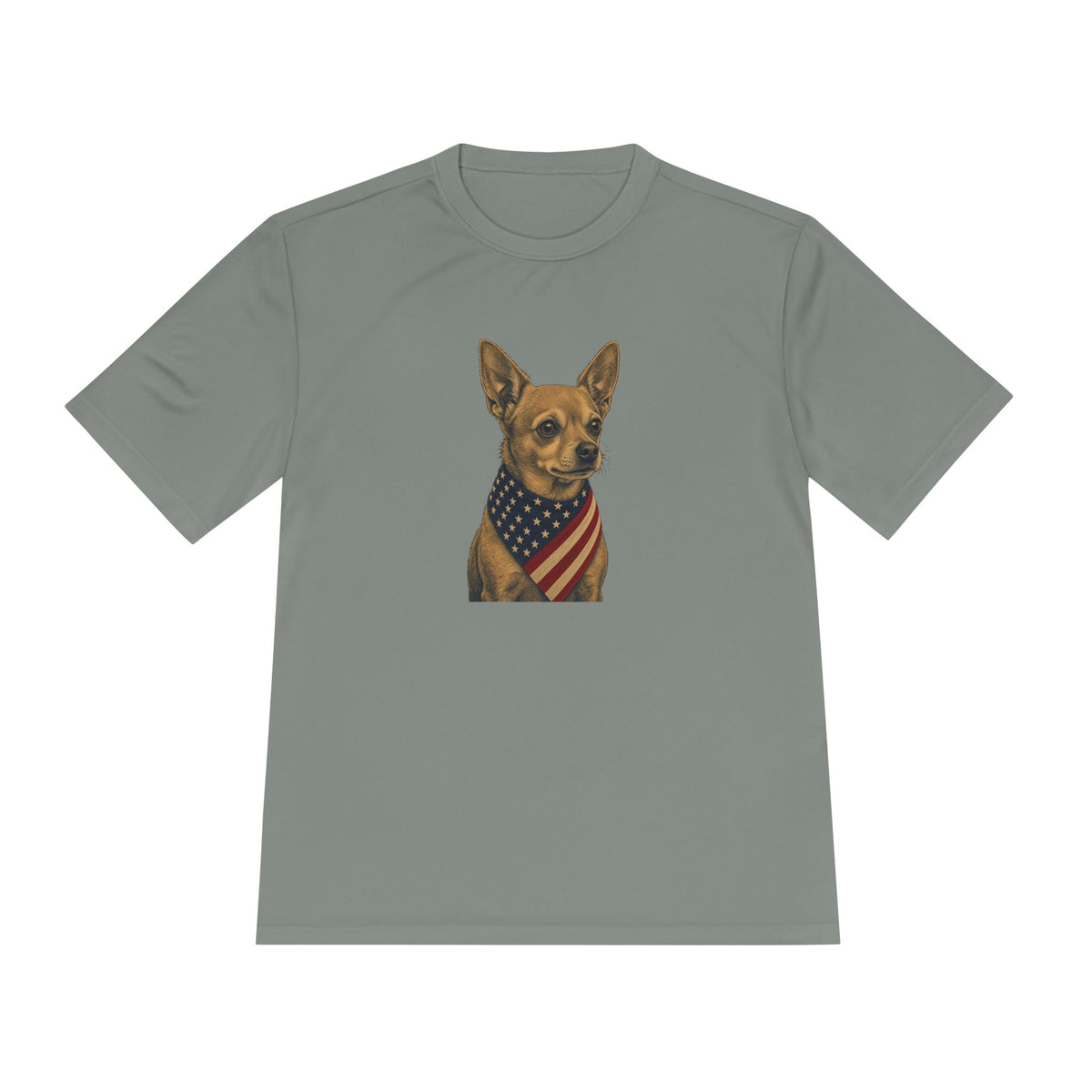 Patriotic Chihuahua American Flag Bandana Men's Dry-Fit Performance Tee