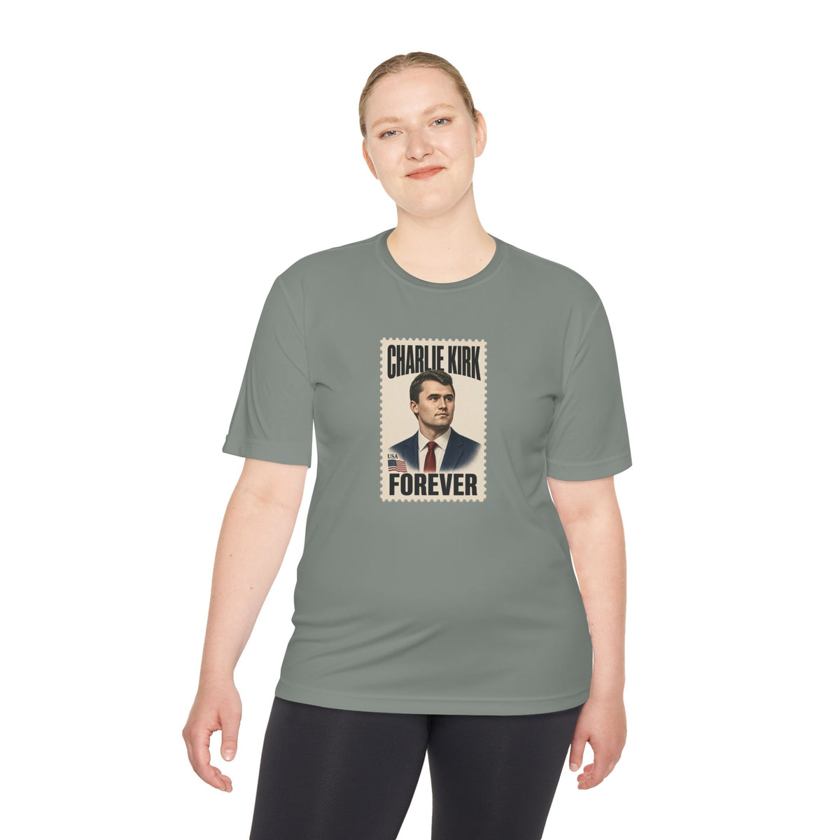Charlie Kirk Forever Stamp Men's Dry-Fit Performance Tee