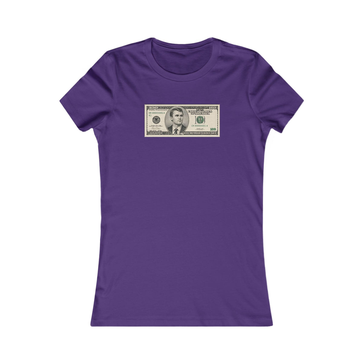 Charlie Kirk $100 Bill Women's Slim Fit Tee