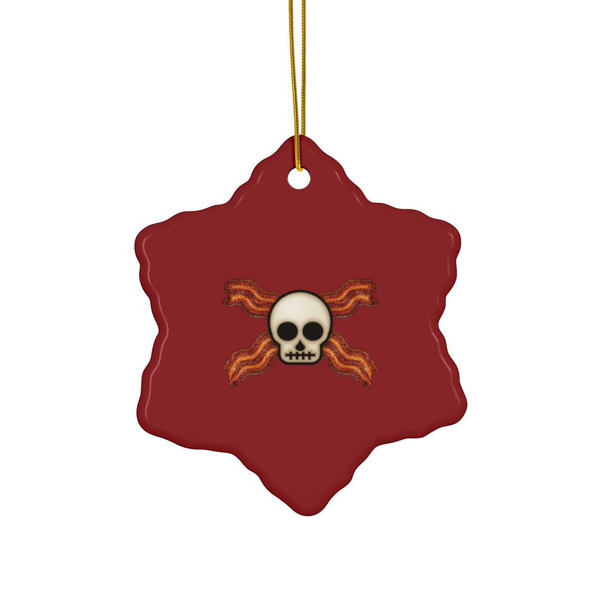 Bacon Jolly Roger Ceramic Christmas Ornament