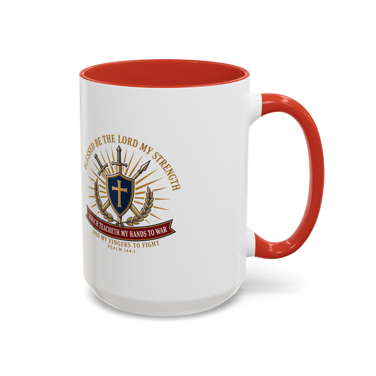 Hands to War Psalm 144:1 Accent Mug