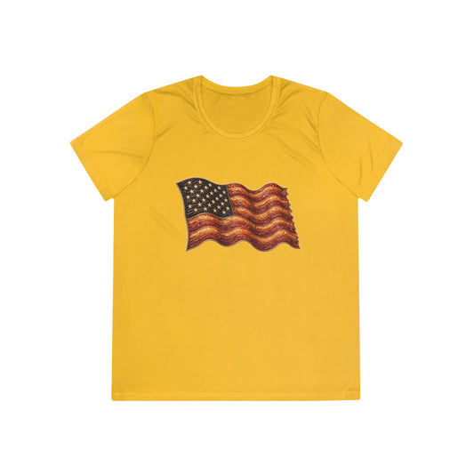 Bacon Flag Women's Dry-Fit Performance Tee