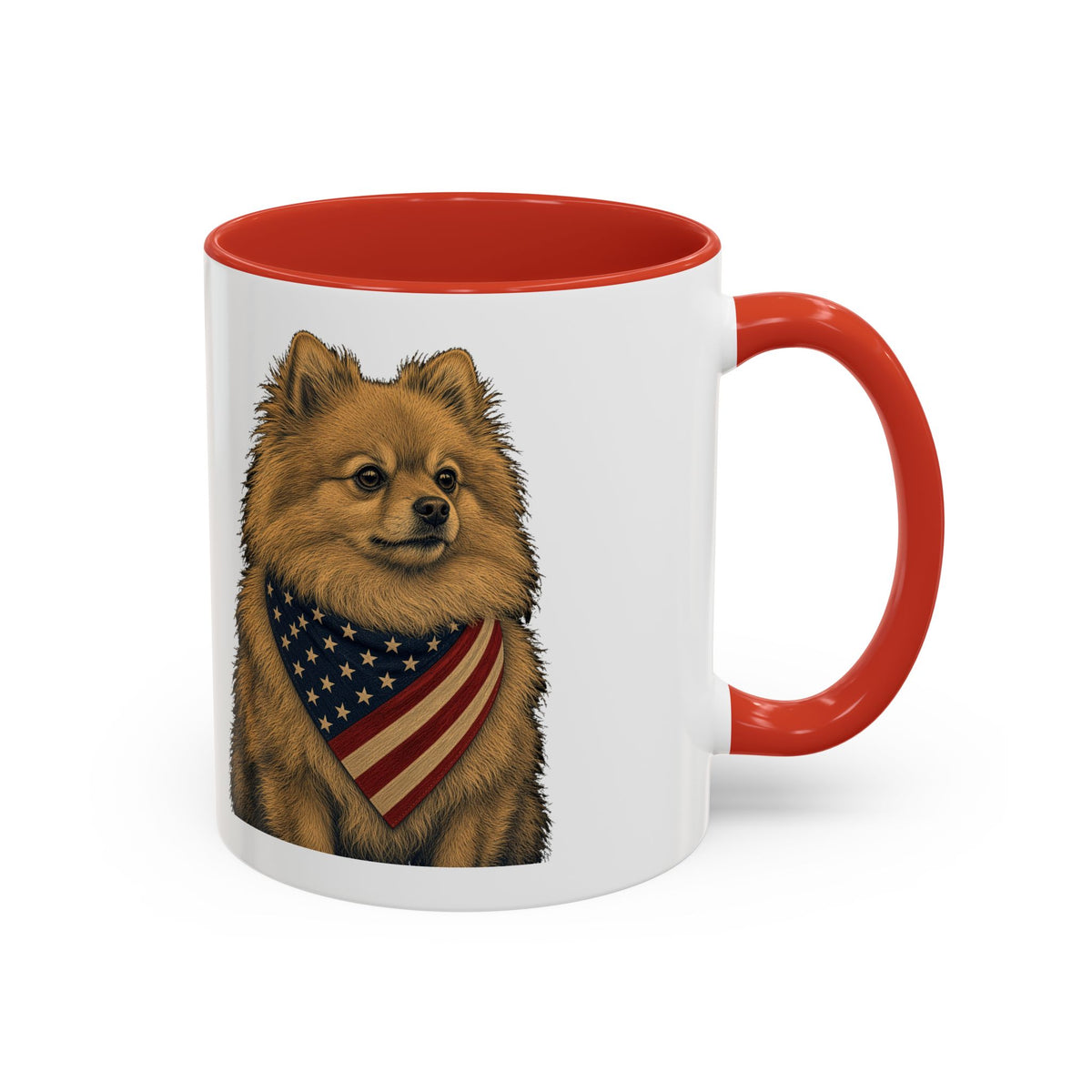 Patriotic Pomeranian Accent Mug