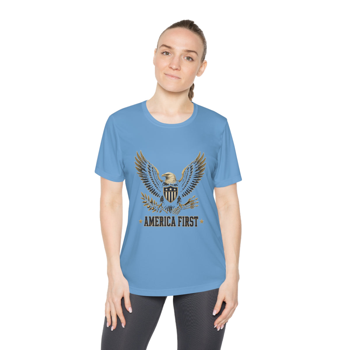 America First Eagle Women's Dry-Fit Performance Tee