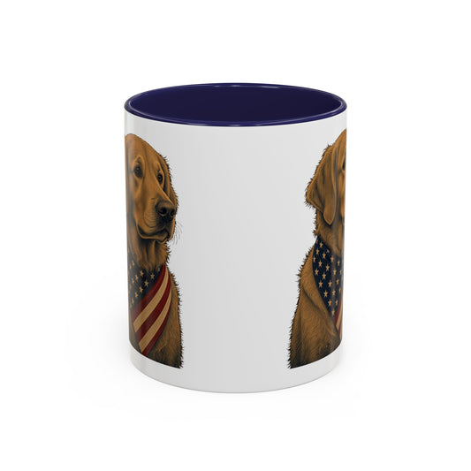Patriotic Golden Retriever Accent Mug