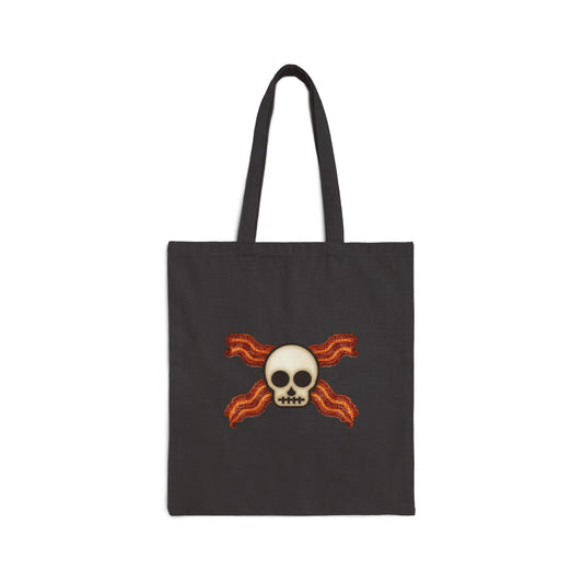 Bacon Jolly Roger Canvas Tote Bag