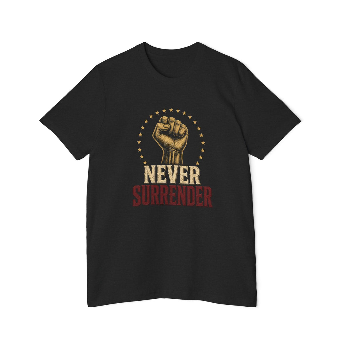 Never Surrender Gold Fist Lightweight Tee