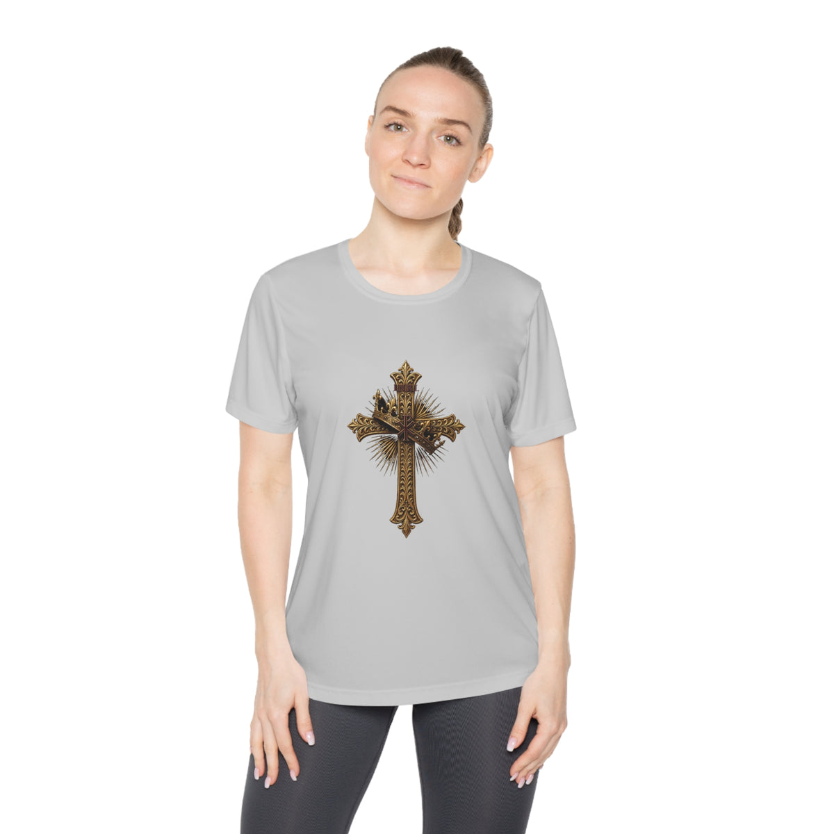 INRI Crowned Cross Women's Dry-Fit Performance Tee