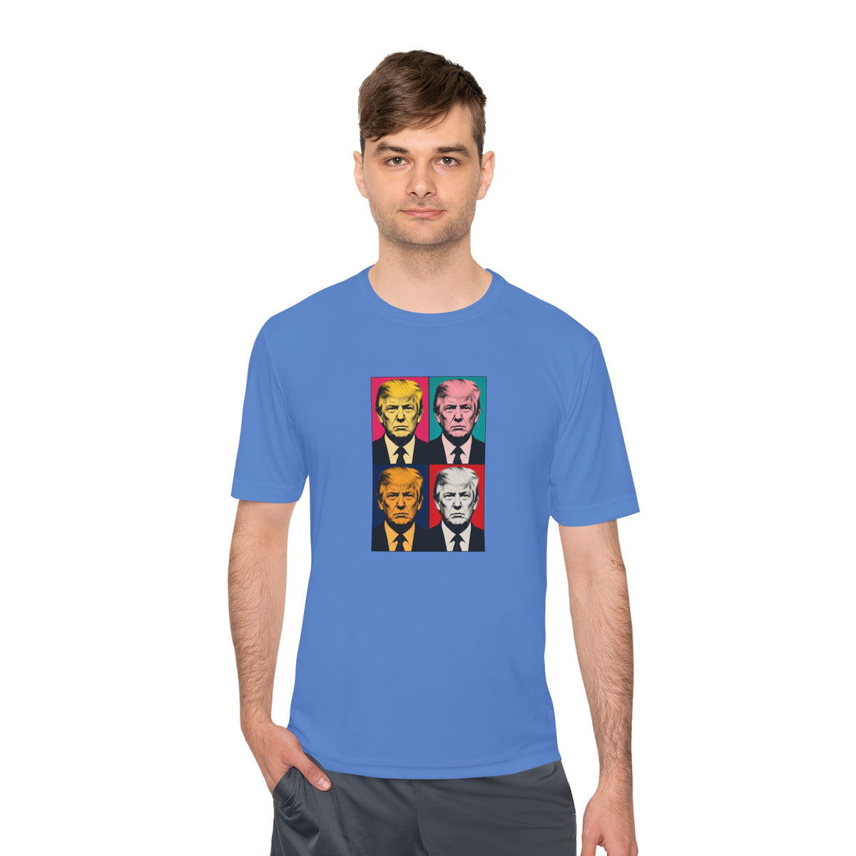 Trump Pop Art Grid Men's Dry-Fit Performance Tee