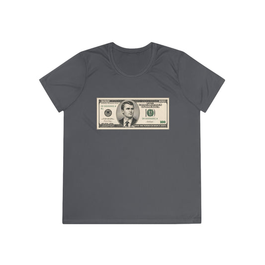 Charlie Kirk $100 Bill Women's Dry-Fit Performance Tee