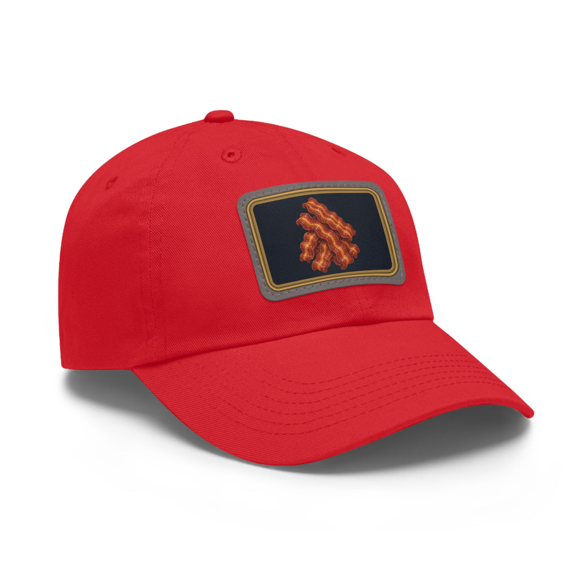Bacon Pile Faux Leather Patch Dad Hat