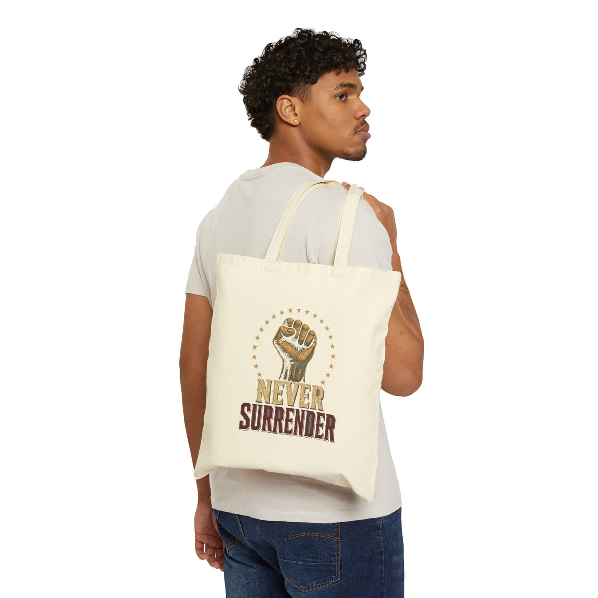 Never Surrender Canvas Tote Bag