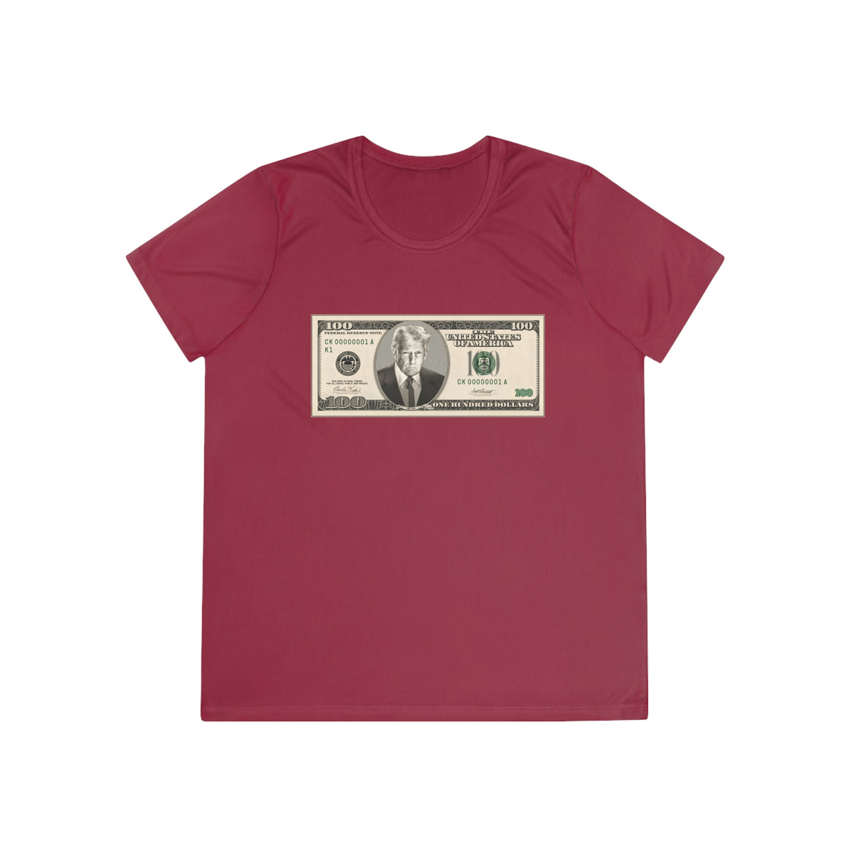 Trump $100 Bill Women's Dry-Fit Performance Tee