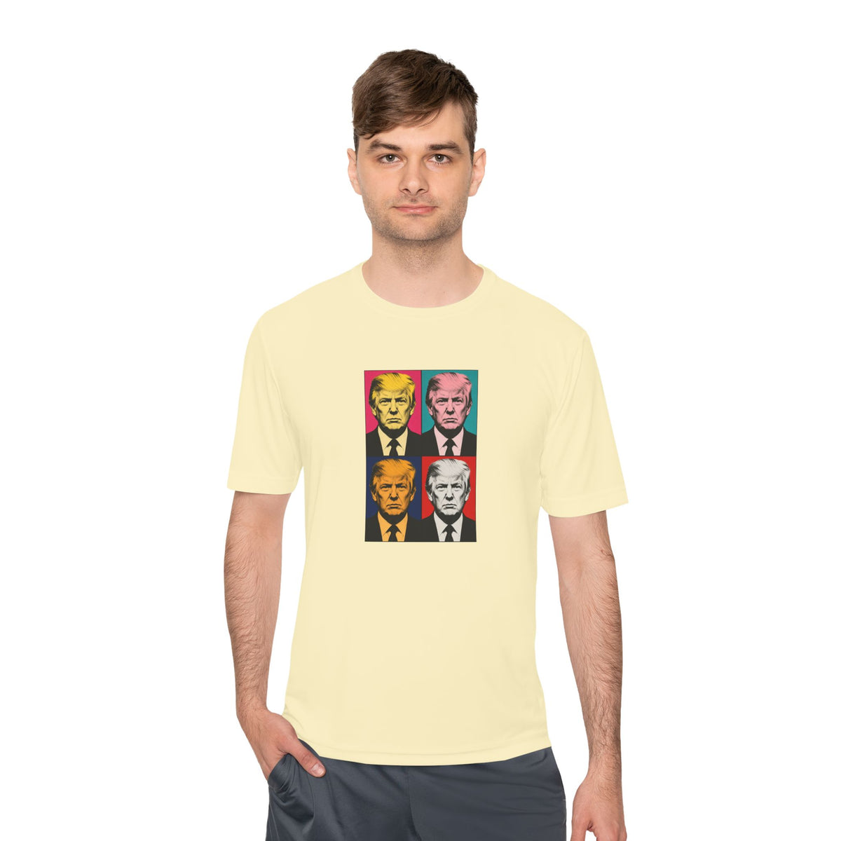 Trump Pop Art Grid Men's Dry-Fit Performance Tee