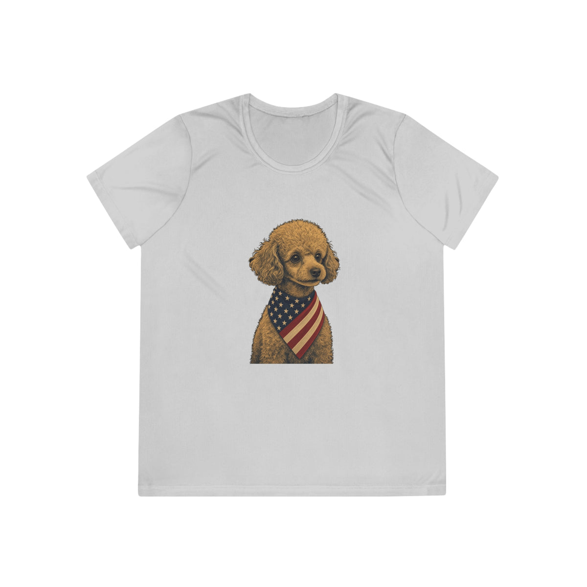 Patriotic Toy Poodle American Flag Bandana Women's Dry-Fit Performance Tee
