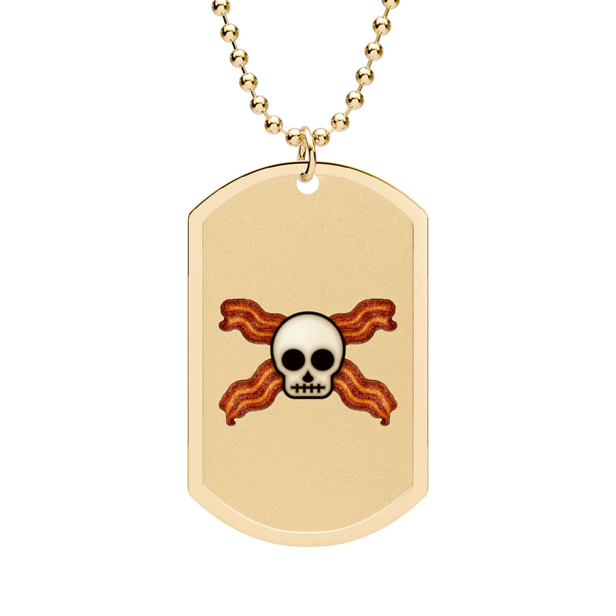 Bacon Jolly Roger Dog Tag Necklace