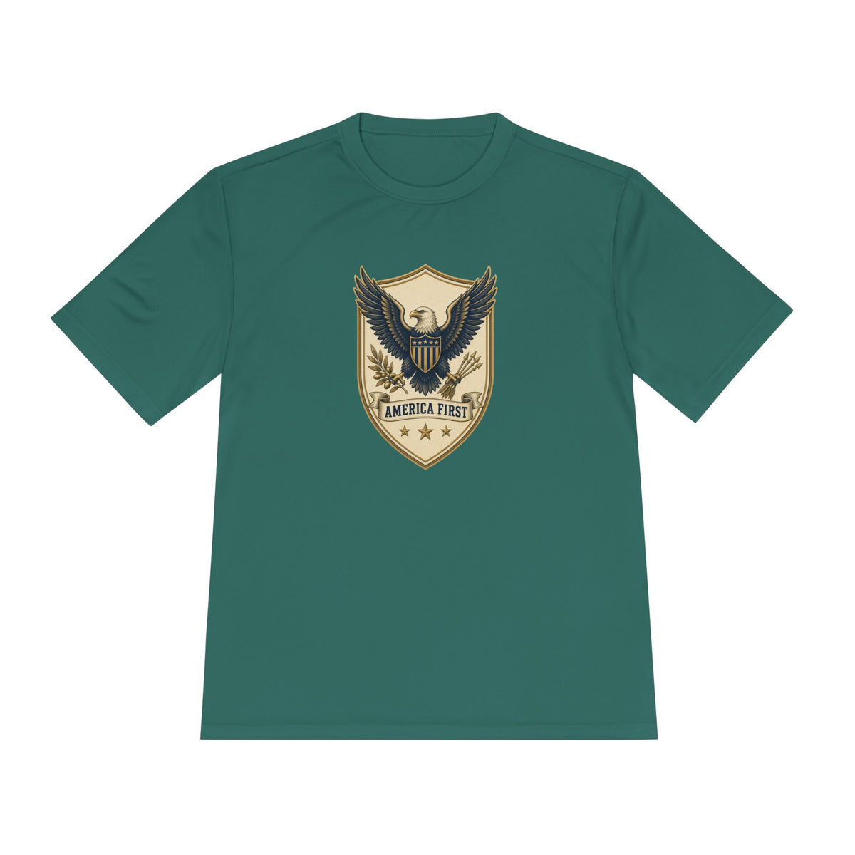 America First Badge Men's Dry-Fit Performance Tee