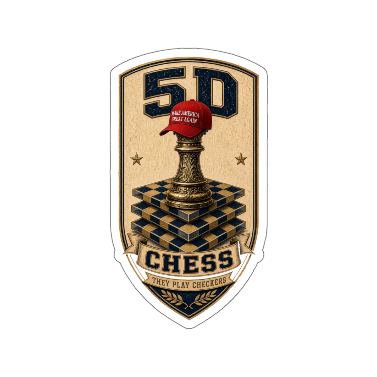 5D Chess Badge Die-Cut Sticker