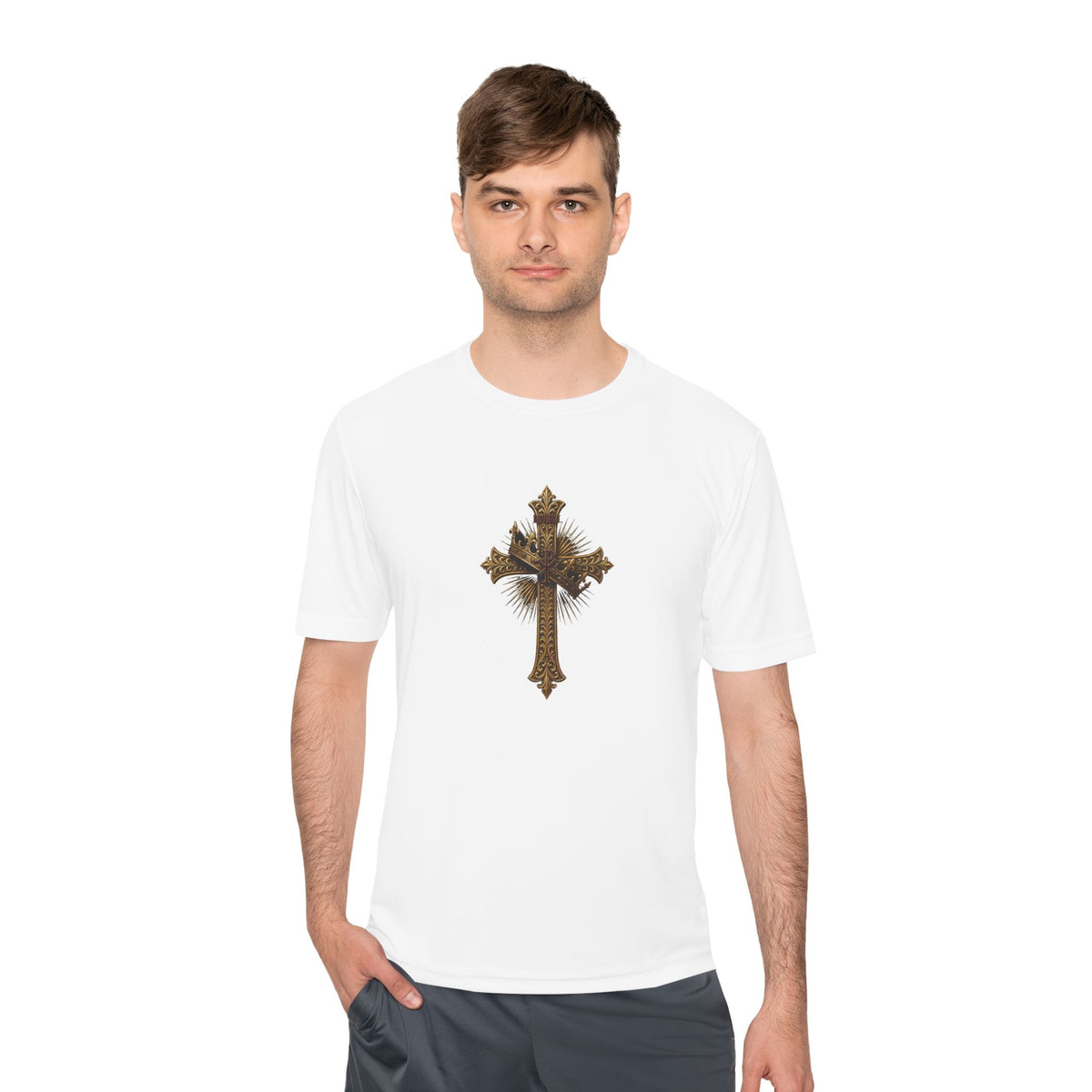 INRI Crowned Cross Men's Dry-Fit Performance Tee