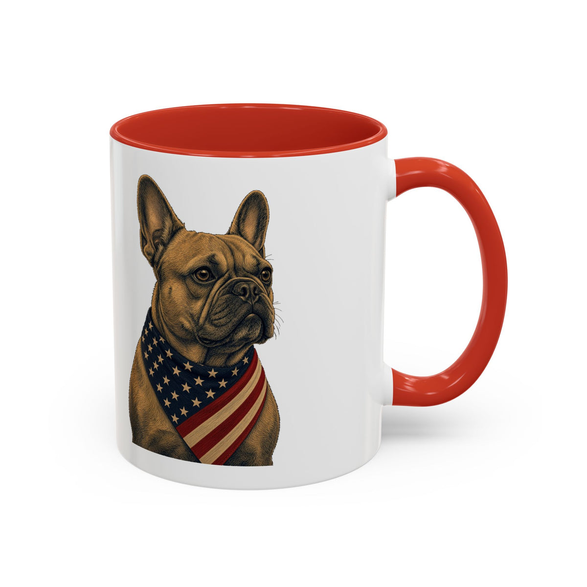 Patriotic French Bulldog Accent Mug