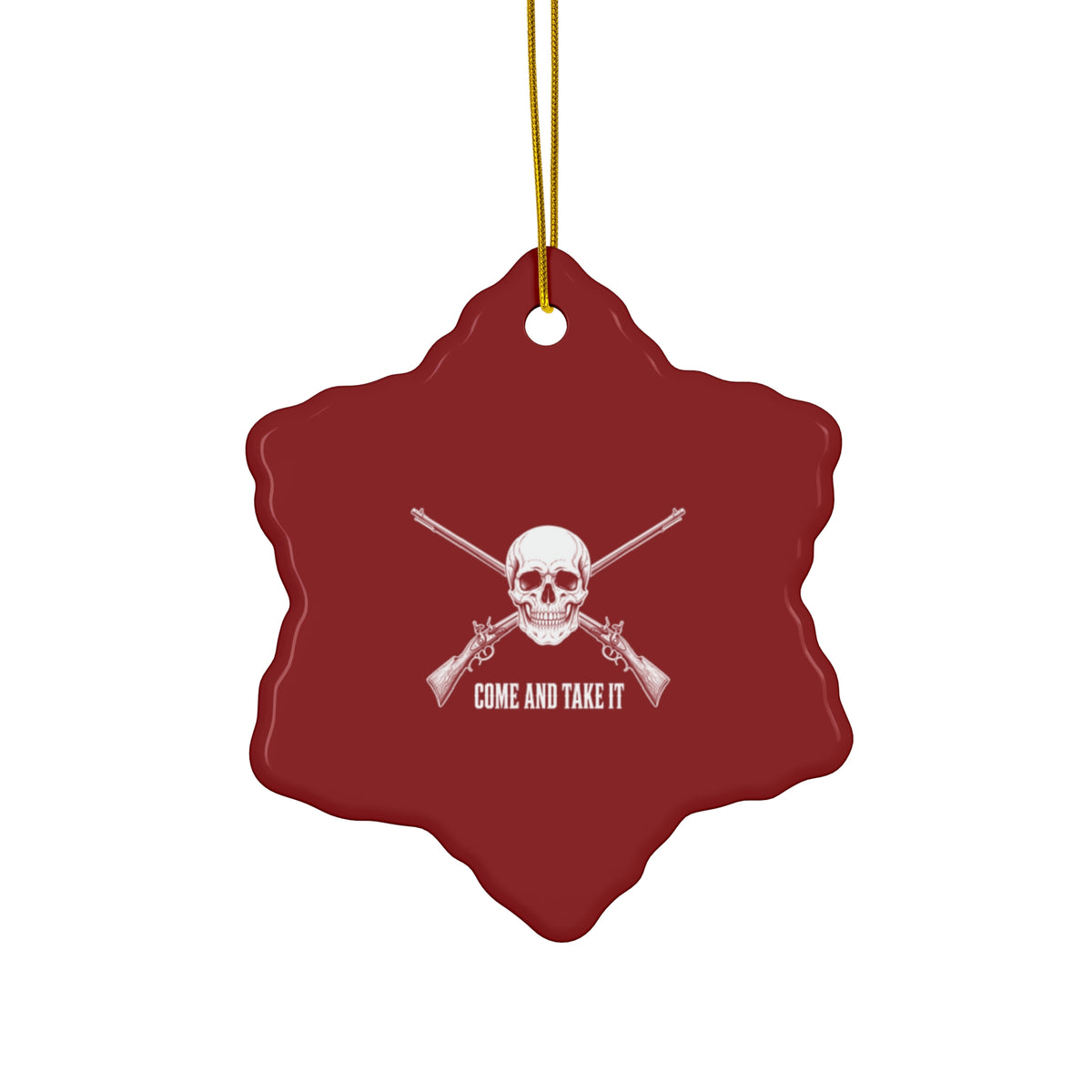 Come and Take It Jolly Roger Ceramic Christmas Ornament