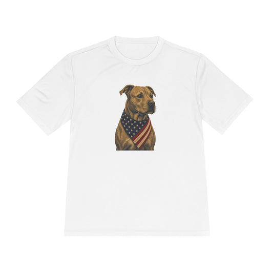 Patriotic Pit Bull American Flag Bandana Men's Dry-Fit Performance Tee