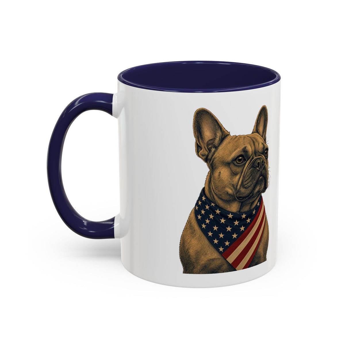 Patriotic French Bulldog Accent Mug