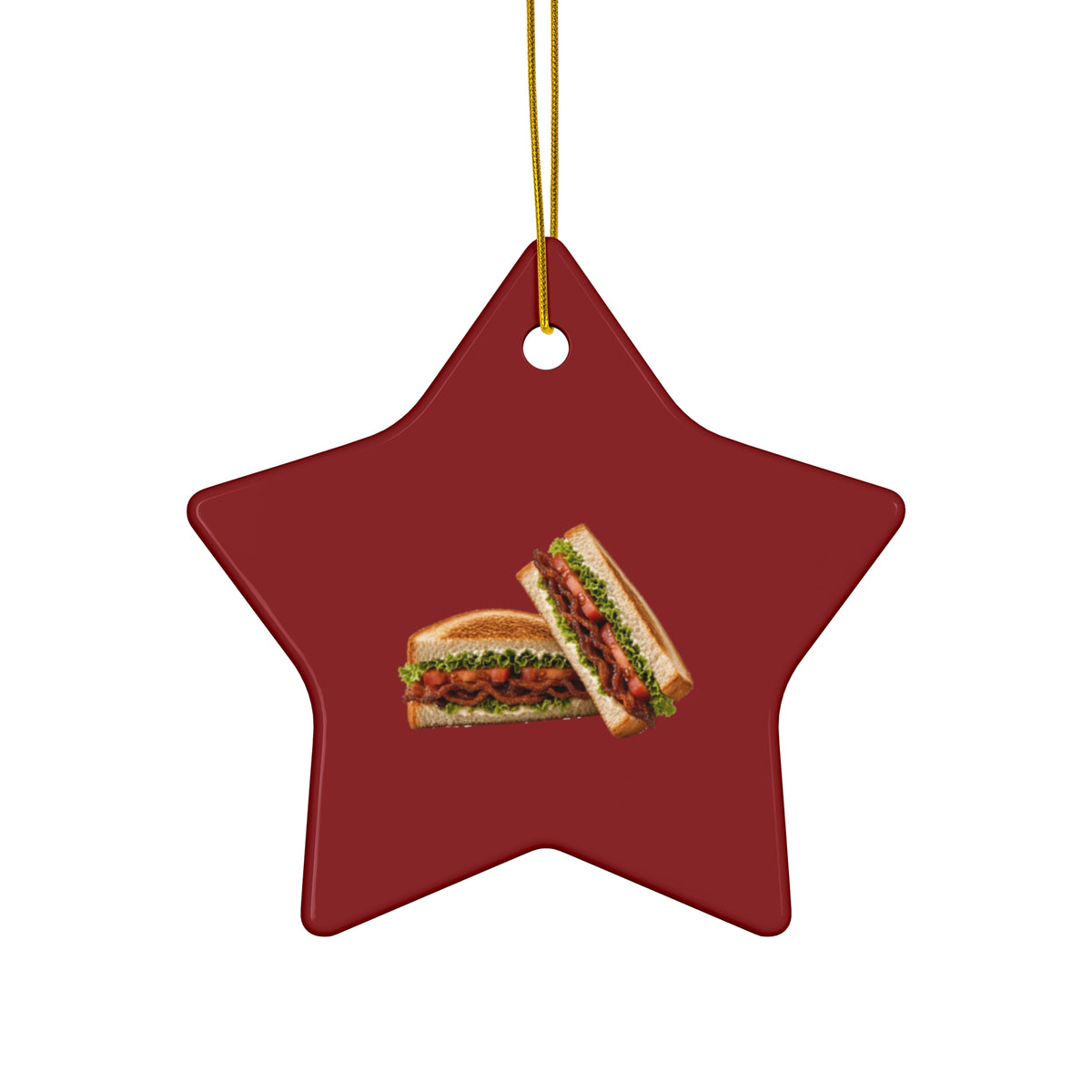BLT Bacon Sandwich Ceramic Christmas Ornament