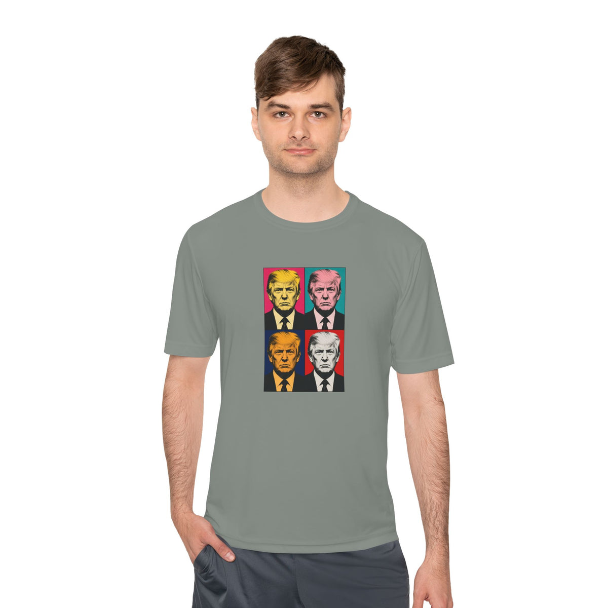 Trump Pop Art Grid Men's Dry-Fit Performance Tee