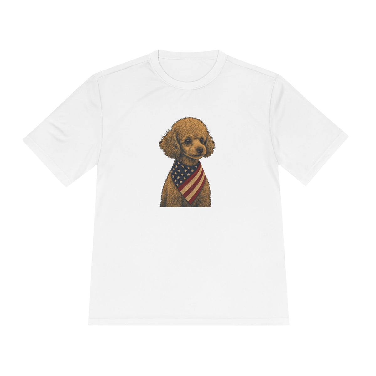 Patriotic Toy Poodle American Flag Bandana Men's Dry-Fit Performance Tee