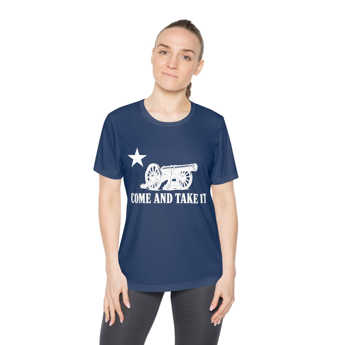 Come and Take It Cannon Women's Dry-Fit Performance Tee - Dark Colors