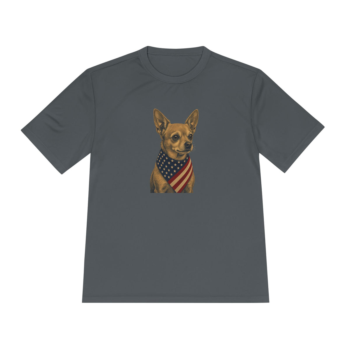 Patriotic Chihuahua American Flag Bandana Men's Dry-Fit Performance Tee